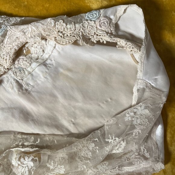 Vintage Victoria’s Secret 90s White Lace Chiffon Lingerie Cami Top Large - Picture 10 of 11